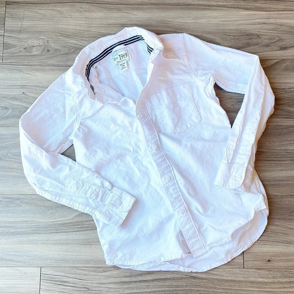 The Children's Place little boys white long sleeve button down shirt